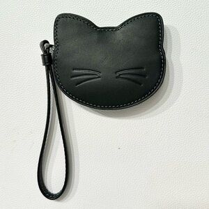 Coach Limited Edition Black Cat Face Halloween Coin Purse Wristlet